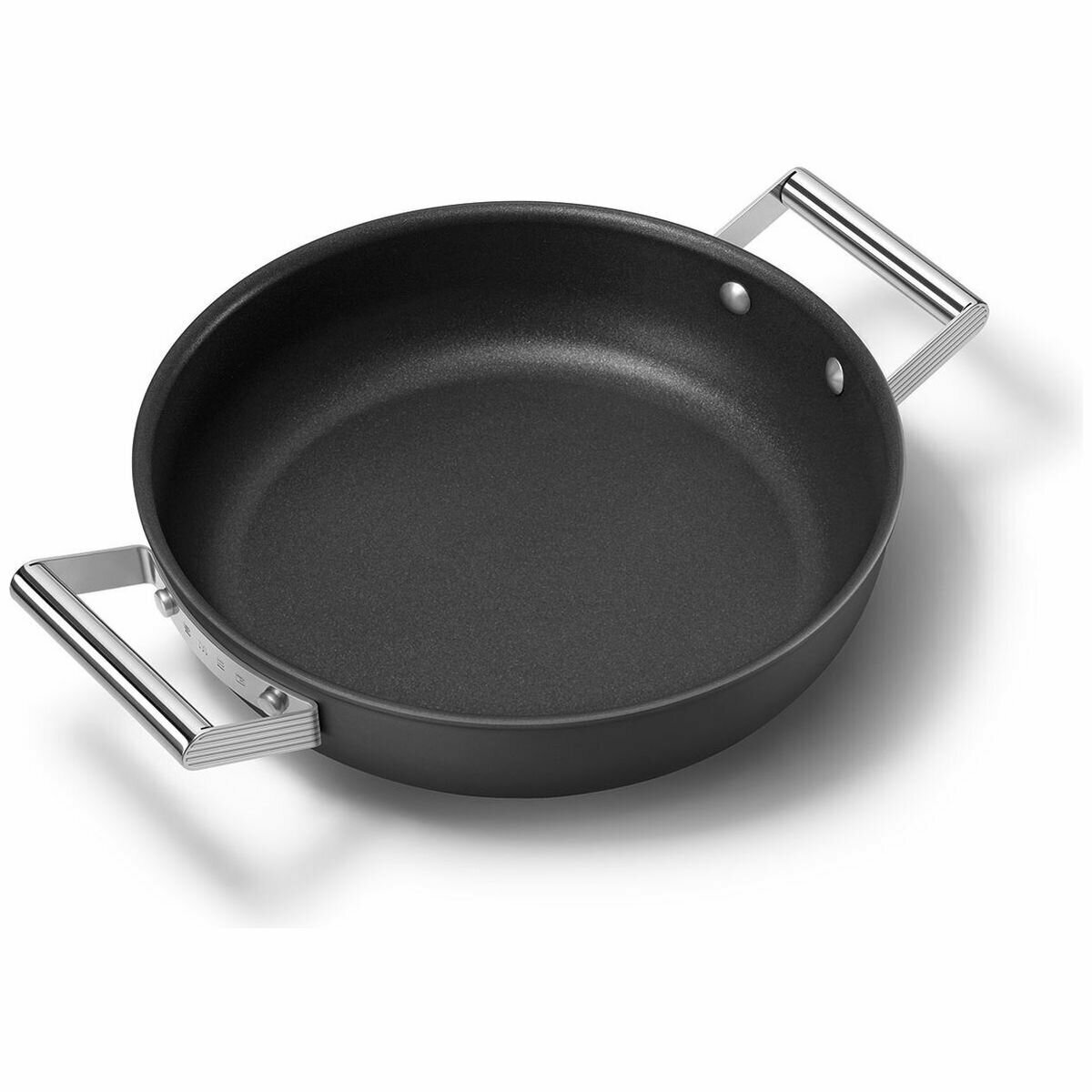 SMEG 6PC Cookware Set, Black 9.5 Fry Pan 11 Fry Pan 3qt Sauce Pan 5 Qt  Casserole CKFB06BLMUS Made in Italy