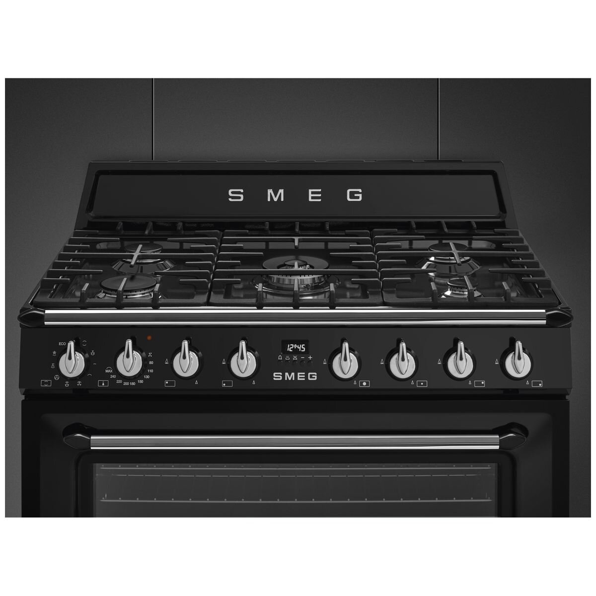 smeg 900mm freestanding cooker with led programmer stainless steel