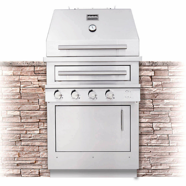 K750 Freestanding Hybrid Fire Grill with Side Burner