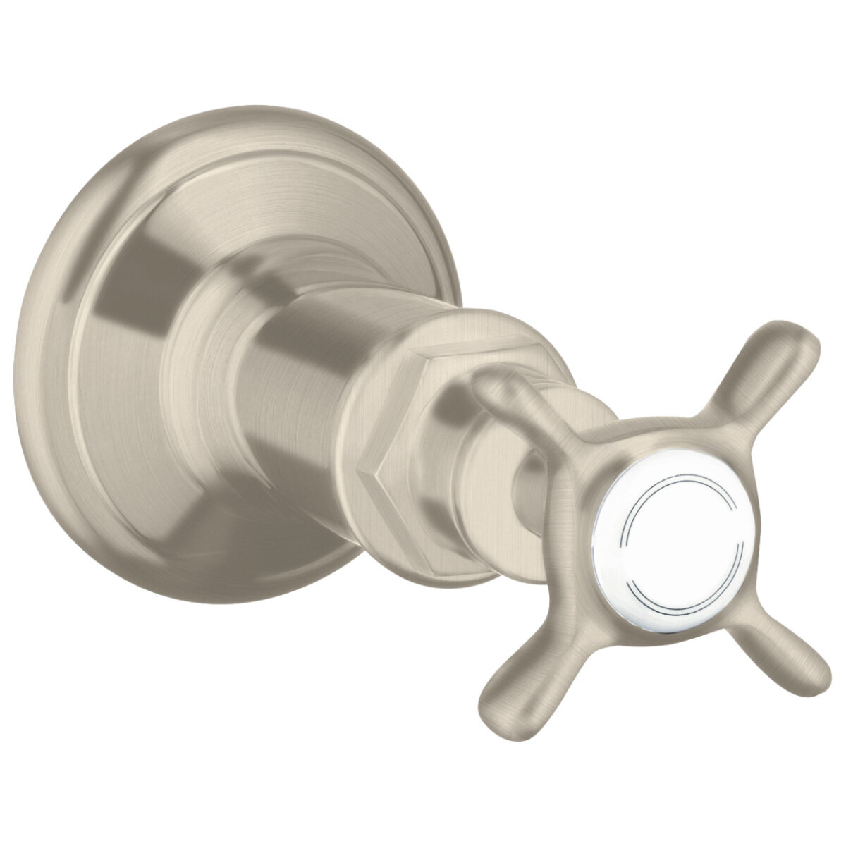 Axor Montreux Shut-Off Valve with Cross Handle Brushed Nickel 16871820  Winning Appliances