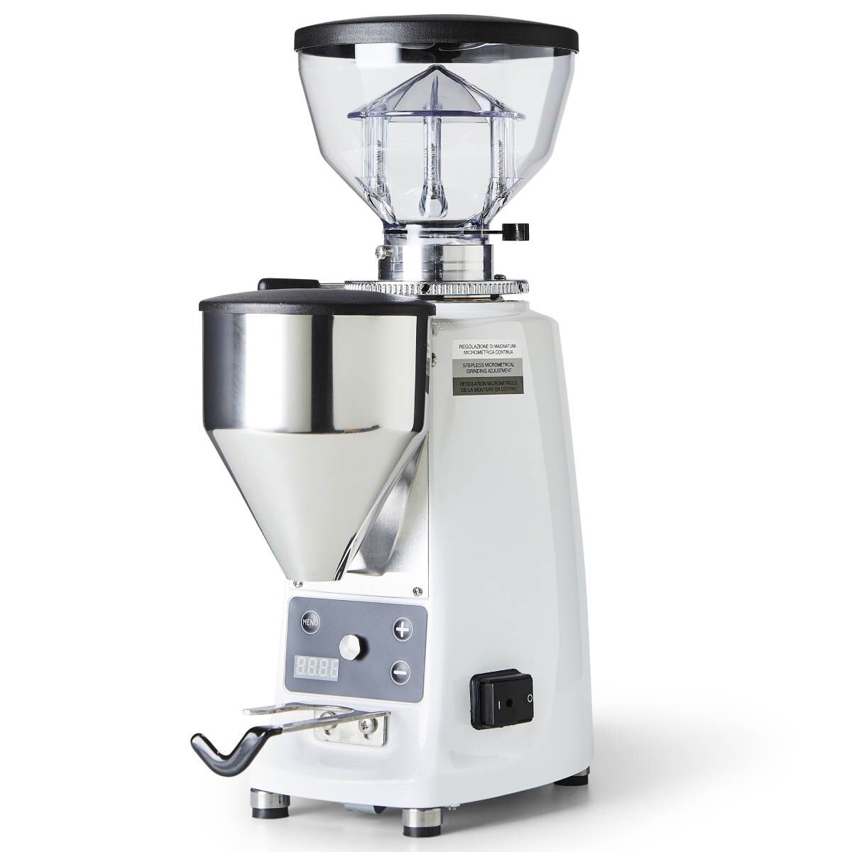 White La Marzocco Linea Mini and Fiorenzato All Ground Grinder Combo Package