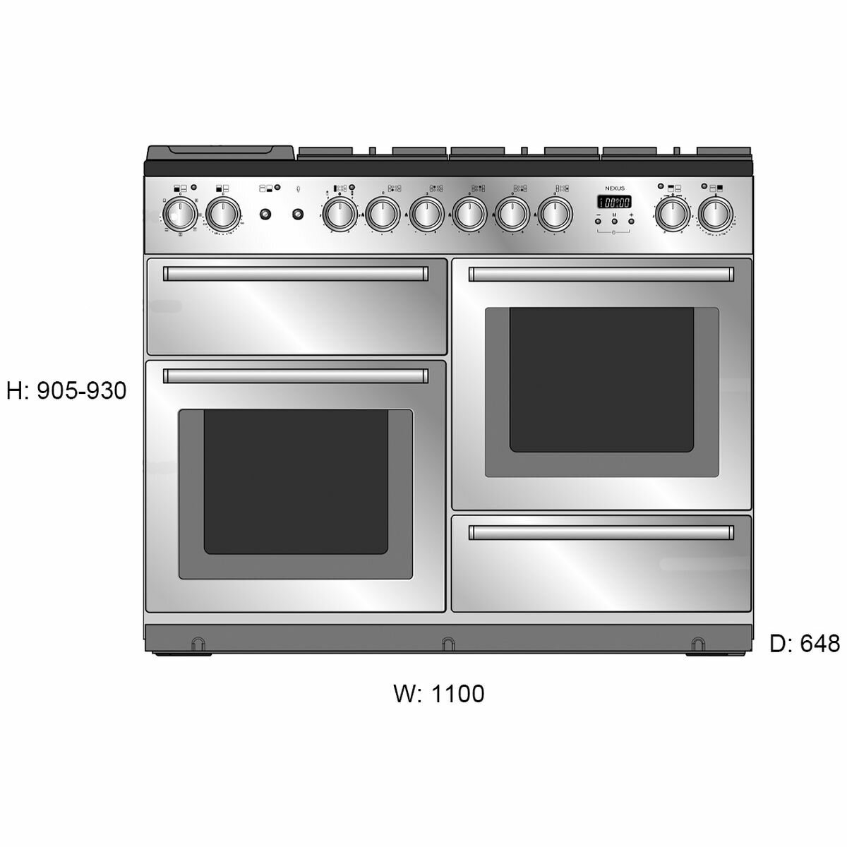 1100 gas range cooker