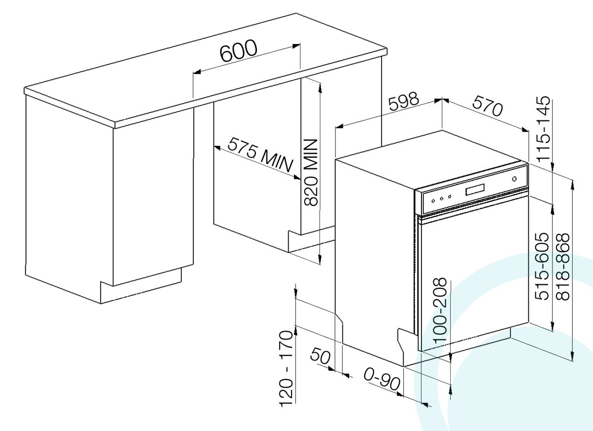 blanco semi integrated dishwasher