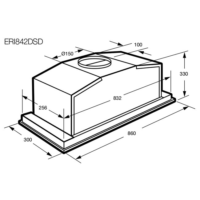 eri842dsd 86cm integrated rangehood