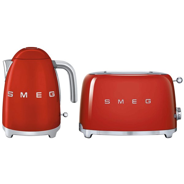 smeg red toaster and kettle