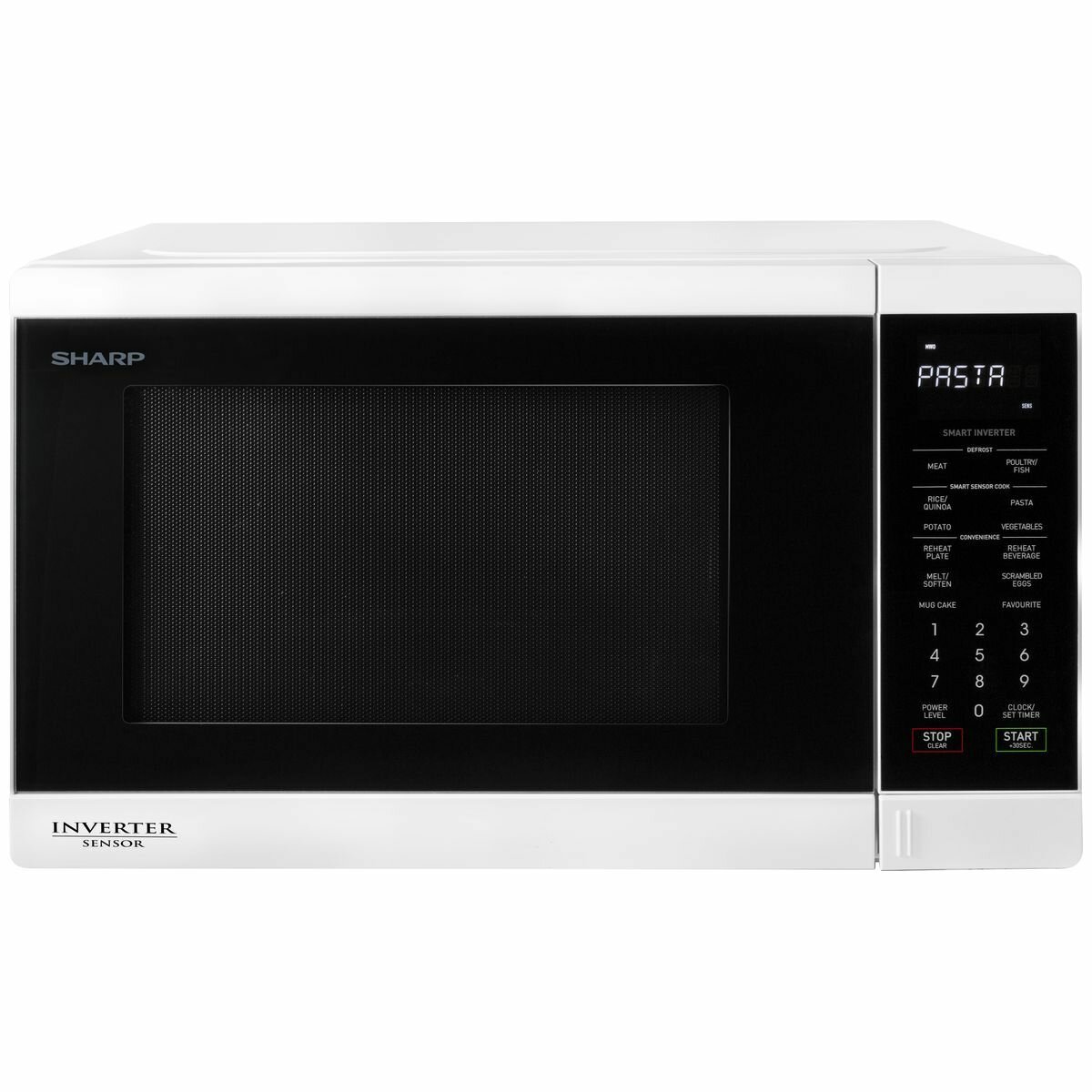 Sharp 32L Inverter Flatbed Microwave Black Stainless 