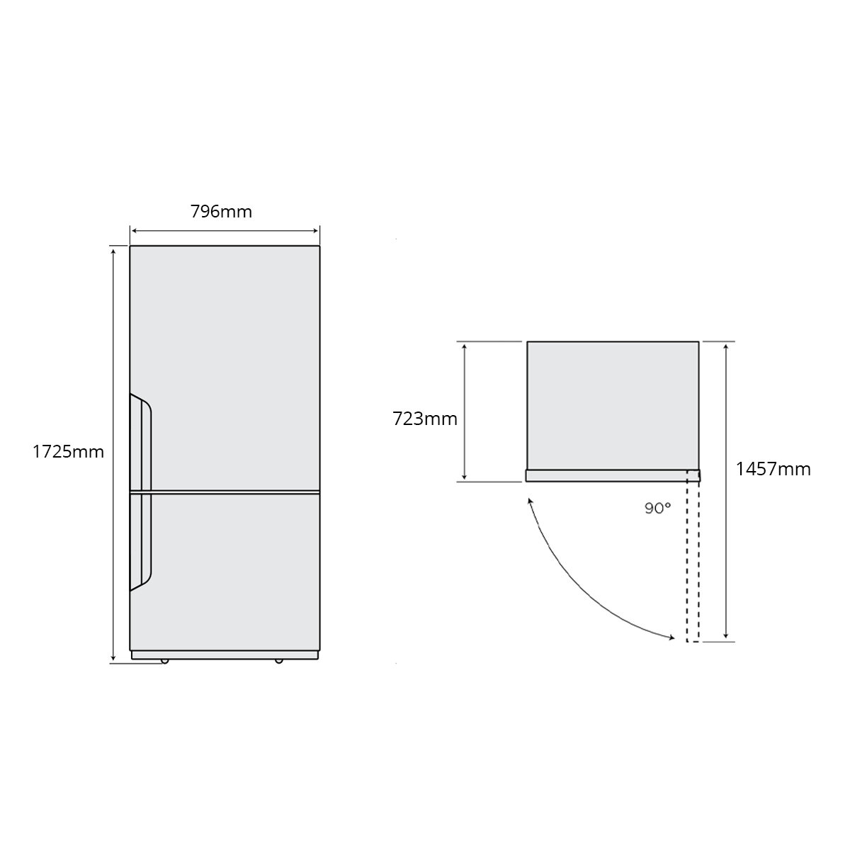 westinghouse fridge sizes